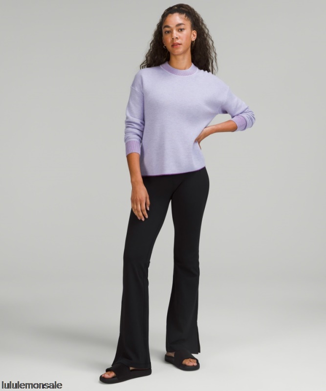 Lululemon Damen DELULU489 | Wendbarer Doppelstrick-pullover Mit Rundhalsausschnitt Faint Lavender